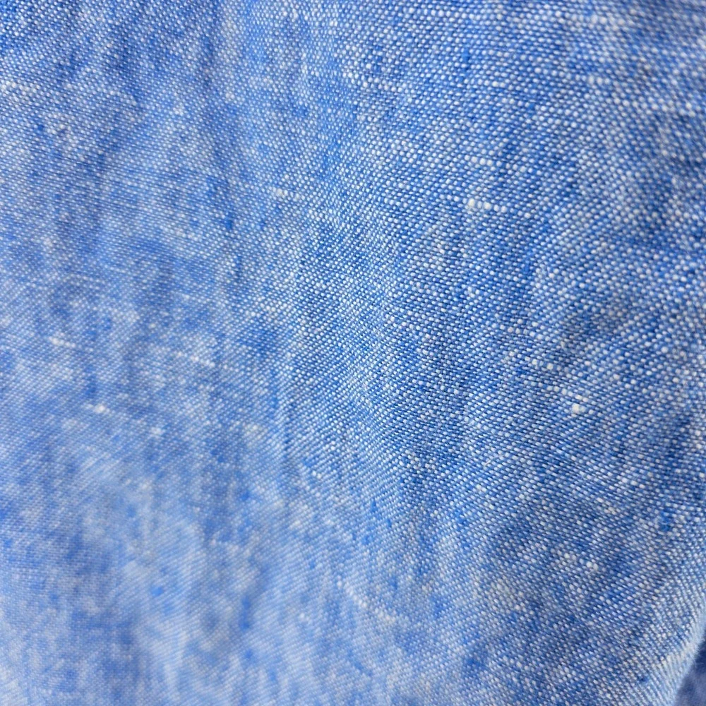 Talbots Linen Pants Womens Plus Petite 100% Linen Elastic Waist Blue 2XP